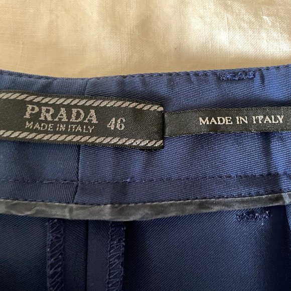 VINTAGE PRADA TECHNOSTRETCH BLUE PANTS -SZ 46 - Picture 2 of 6